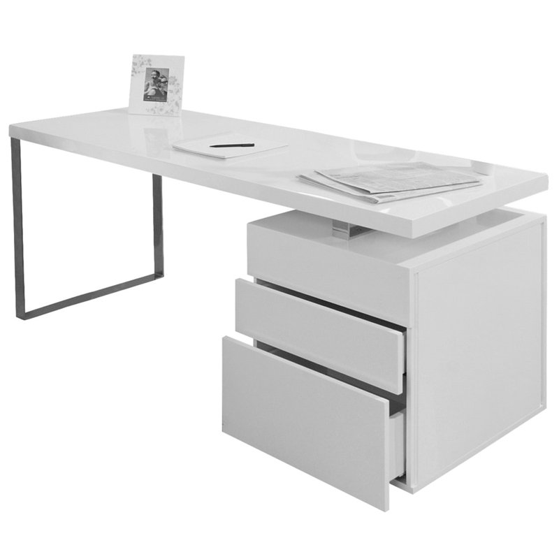Asleigh Metal Base Writing Desk, 76cm H x 160cm W x 70cm D