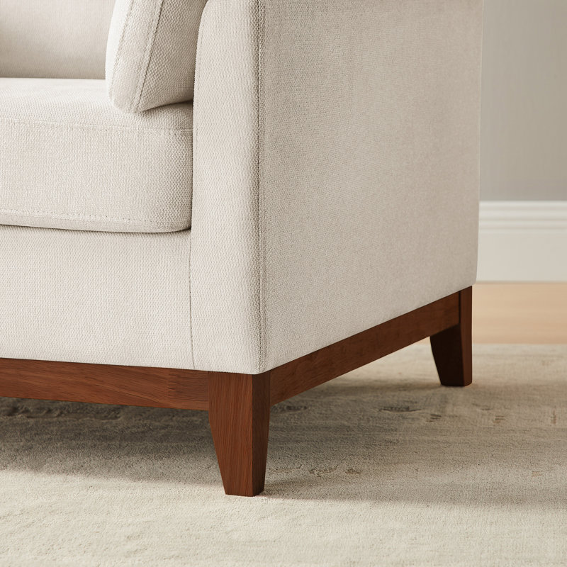 Chenille Accent Chair With Solid Rubberwood Legs， Sets Of 2, Smoke White