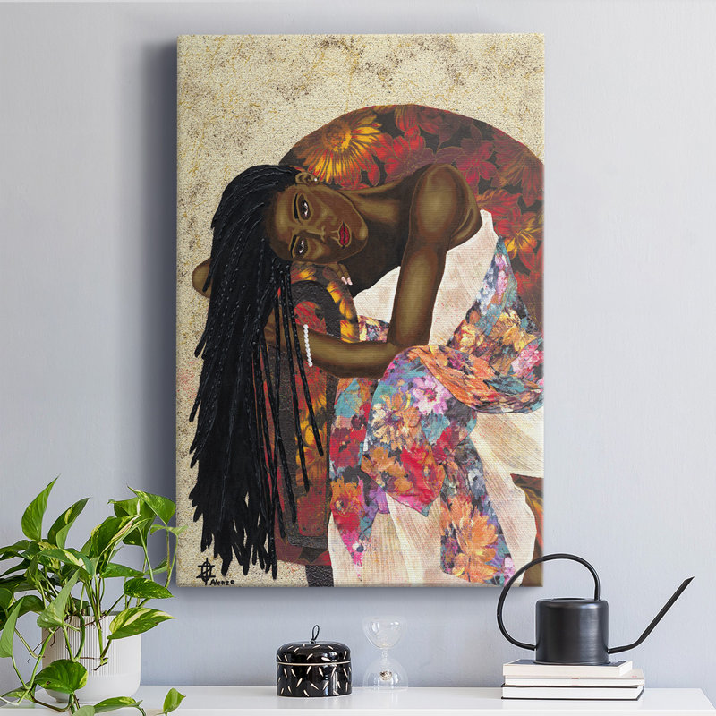 Femme forte III - peinture sur toile tendue, L 12 po x H 18 po