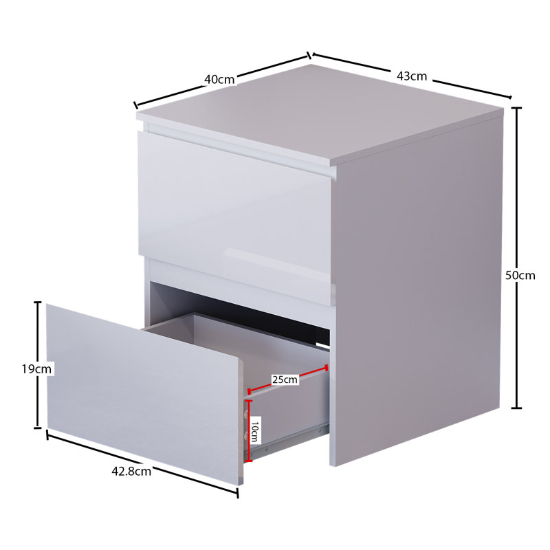 3 Piece Bedroom Set (2 Drawer Bedside Chest, 8 Drawer Chest, 3 Door 2 Drawer Wardrobe), (100% FSC), White