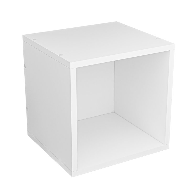 Solid Wood Decorative Storage Shelf Kubby 15.1, White