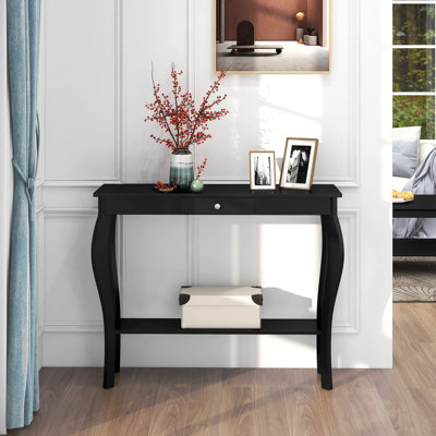 39.4" W Console Table with Storage Shelf and Distinctive Leg Design