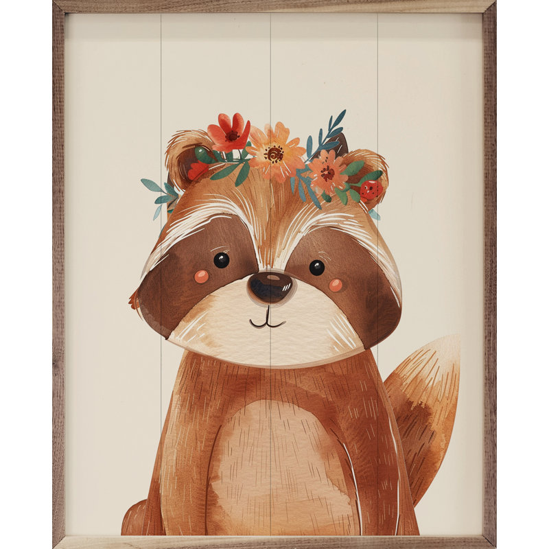 Boho Woodland Raccoon, H 10 po x l 8 po