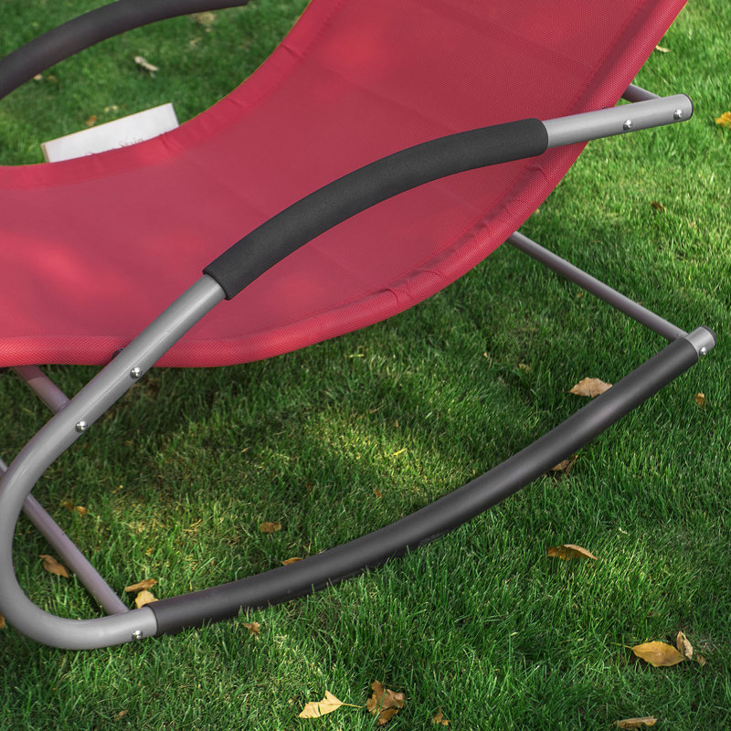 Flendersen 150cm Long Chaise Lounge Set with Cushions, Red