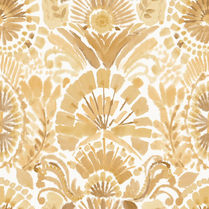 Gernhard 16.5' L x 20.5" W Peel and Stick Wallpaper Roll, 16.5" L x 20.5" W, Saffron
