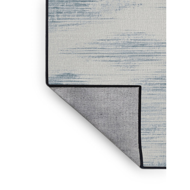 Machine Washable Abstract Gray Area Rug, Round 8'
