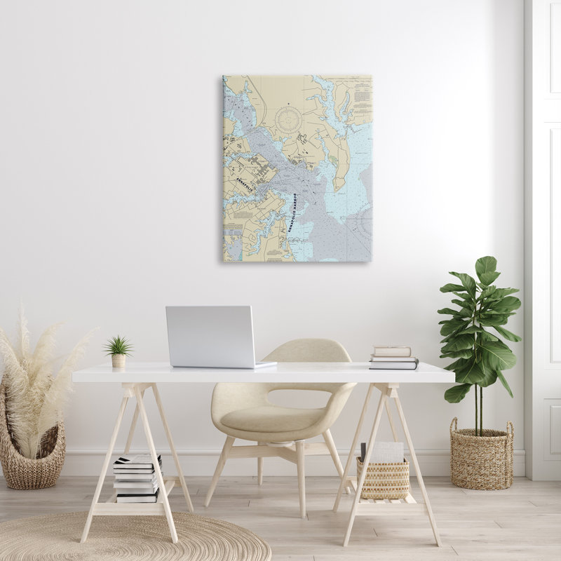 Carte de la carte traditionnelle du port d'Annapolis par Daphne Polselli - impression, Toile tendue, H 40 po x l 30 po