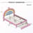 Full Size Upholstered Rainbow Bed with Drawer