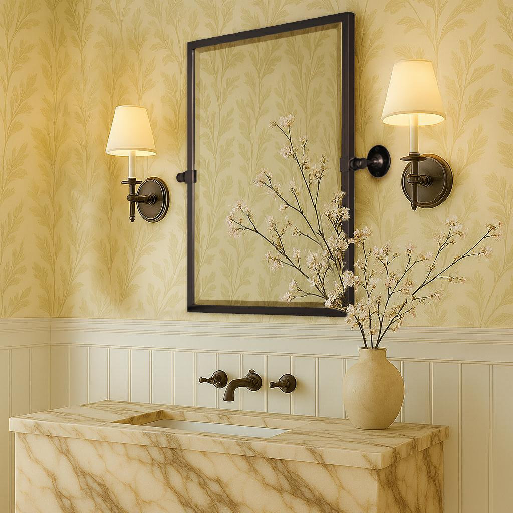 Metal Rectangle Mirror, 24" x 20", Oil Rubbed Bronze