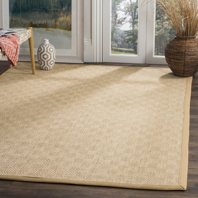 Tapis naturel / beige en jute / sisal à motif géométrique Freels, Rectangle 6 pi x 9 pi