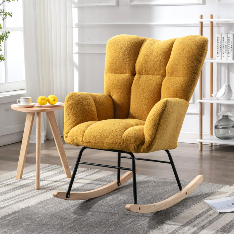 Filippone Rocking Chair, Yellow  Teddy