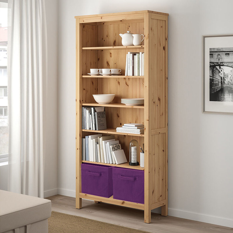 Ensemble de 2 bacs de rangement en tissu pliables, Mauve