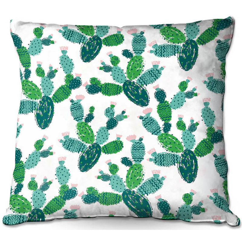  Coussin Couch Cactus, 20 po x 20 po, Vert