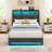 Upholstered Platform Bed Frame with Wingback Headboard, LED Lights & 4 Storage Drawers-1454704332-1454704335