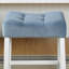 2 tabourets à hauteur de comptoir, siège de selle en velours bleu, motif de 2 velours blanc délavé avec assise, motif-2082484015
