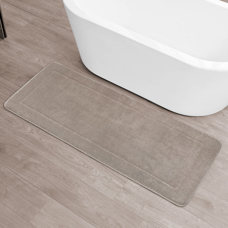 Non-Slip Bath Rug - Basics by Wayfair™, Linen, 24" W x 60" L