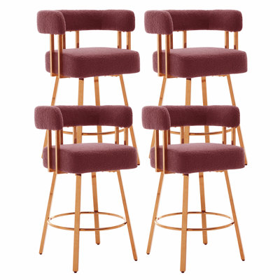 Tabourets de bar modernes rembourrés (ensemble de 4)