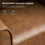 Fauteuil inclinable électrique pivotant de 31,5 po de largeur en cuir véritable de luxe classique avec port de charge USB (ensemble de 4)-133002341