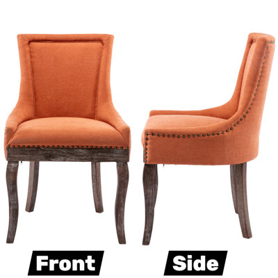 Linen Upholstered Side Chair  Dining Chair