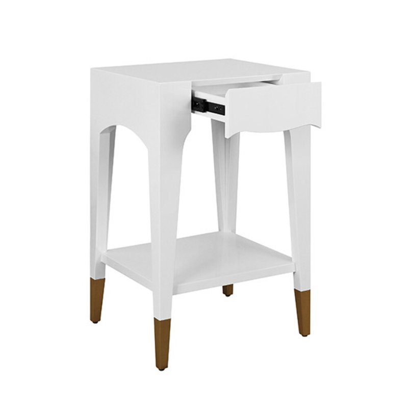 Solid Wood End Table, 29.5" H x 20"W x 18"D, White