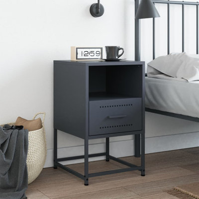 36 cm W Steel Bedside Table