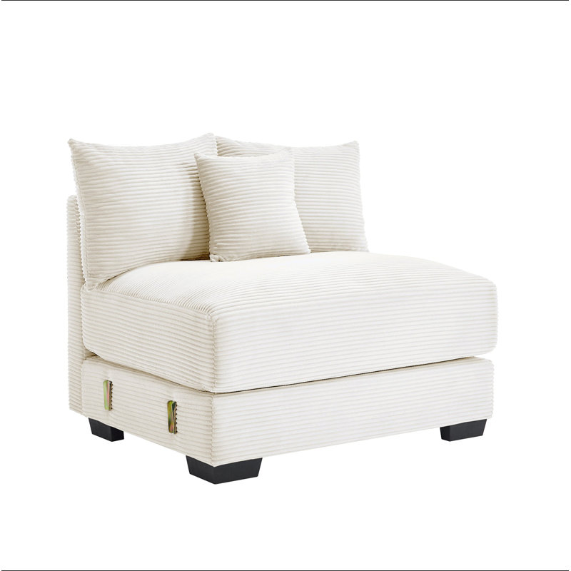 28 canapés sans accoudoirs avec velours côtelé, White Corduroy