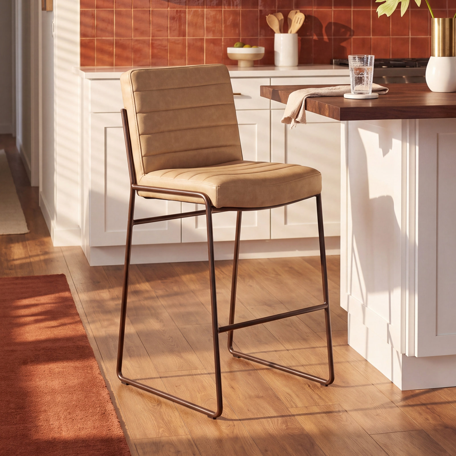 Availese Genuine Leather Bar and Counter Stool, Bar Stool (31" Seat Height)