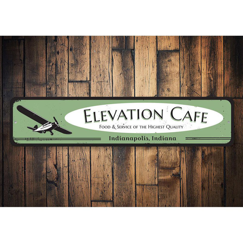 Enseigne métallique avion, H 6 po x l 24 po x P 0,06 po