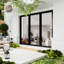 108 po X P 80 po H Porte de patio pliante en aluminium trempé double en aluminium noir H 3 + 0-110089597-110089599