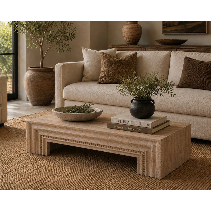 Solid Wood Coffee Table, 17.72" H x 55.12" L x 25.59" W