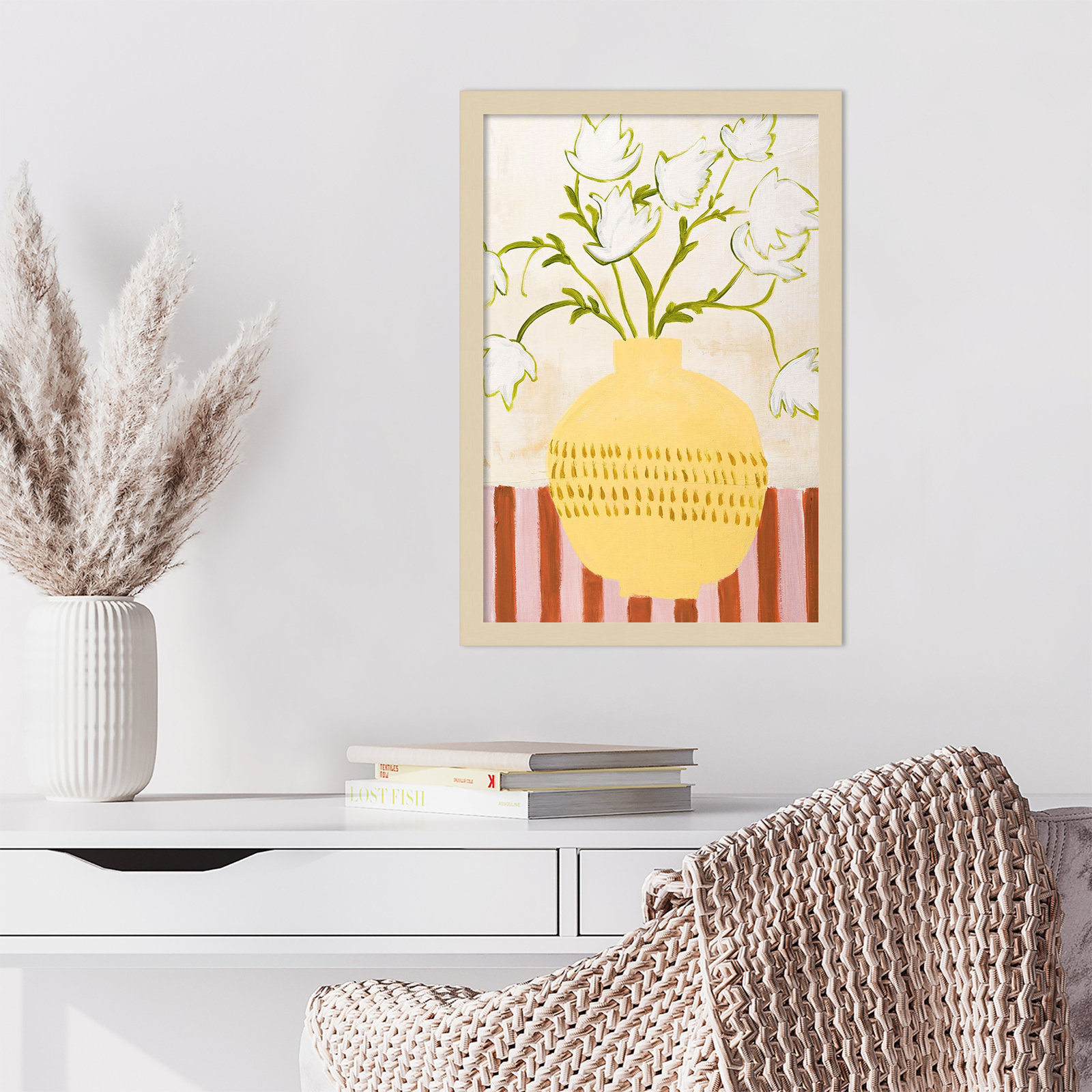 Yellow Vase Print by Design Fabrikken, Brown, 21" H x 15" W