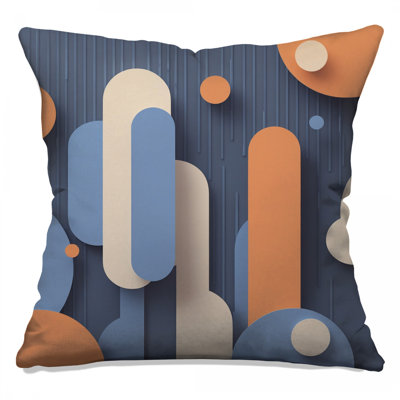 Geometric Abstract Shapes Double Sided Throw Pillows