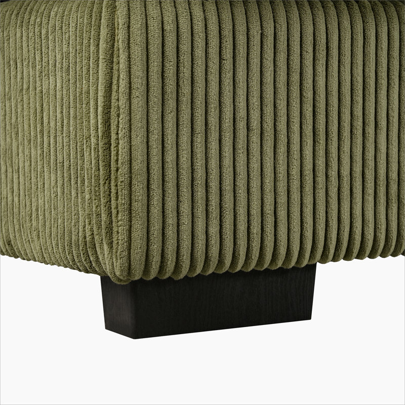 2 - Piece Upholstered Sectional, Green Corduroy