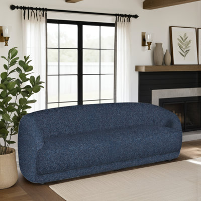 Gutherez 90 In. 3-Seater Sofa With Oval Seat And Slope Arms