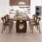 Nut-brown Rectangular Solid Wood Dining Table-1874146549