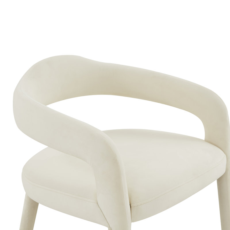 47.8cm H Velvet Upholstered Armchair, Cream