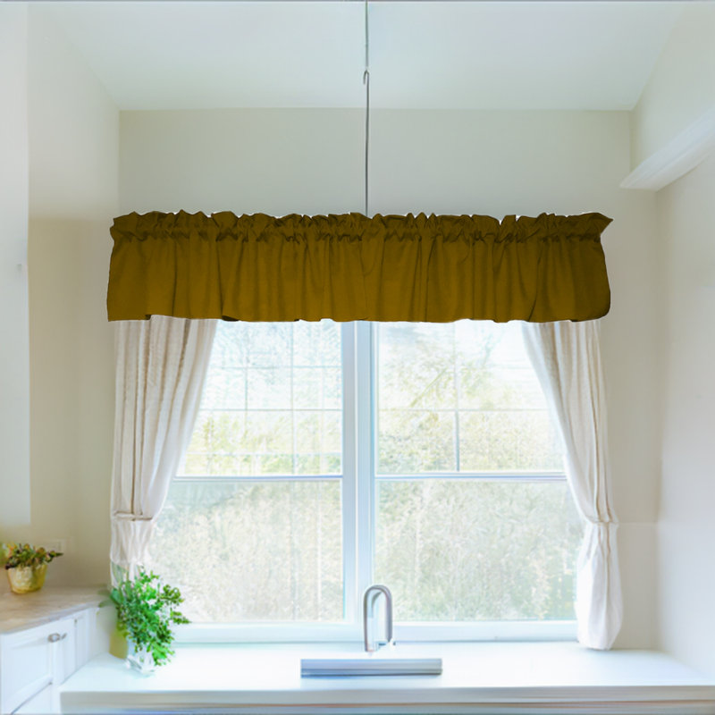 Cantonnière sur mesure l 58 po Pastorella, L 58 po x L 14 po, Moutarde