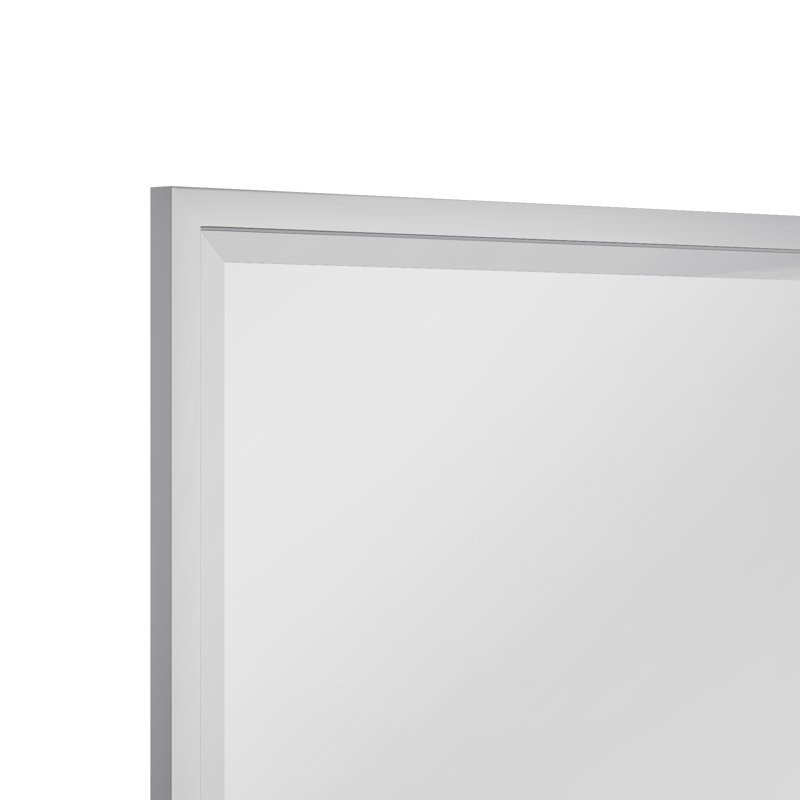 Glass Flat Wall Mirror with Hooks, Silver
