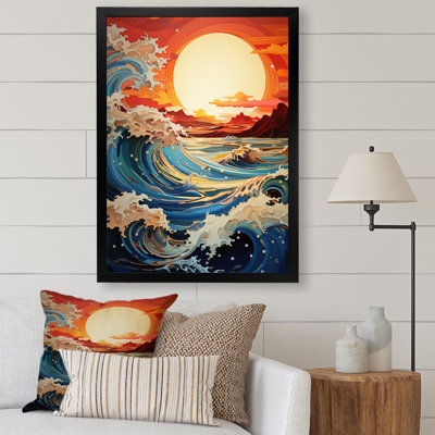 Impression sur toile Coastal Sunrise Reflections Papercut I - Paysage et nature