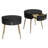 F19.6'' Easy Assembly End Tables With Tabletops, Set Of 2, Modern Fluted 2 Side Tables With Drawers, Round Coffee Tables With Golden Legs For Living Room-843201575