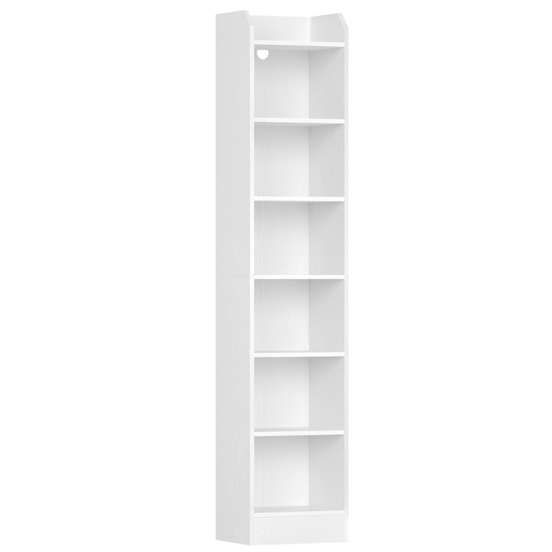 Bookcase, (7 Shelves) 199cm H x 30cm W x 24cm D, White