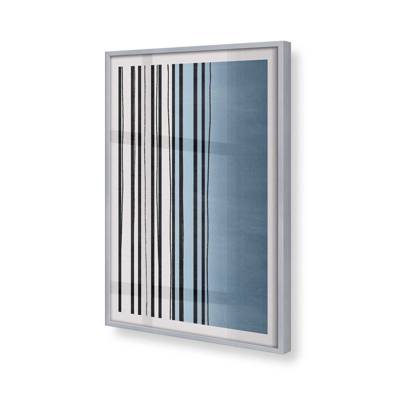 Twilight Stripes v1, Papier avec cadre photo simple en chrome poli, H 15,25 po x l 12,25 po x P 1,25 po