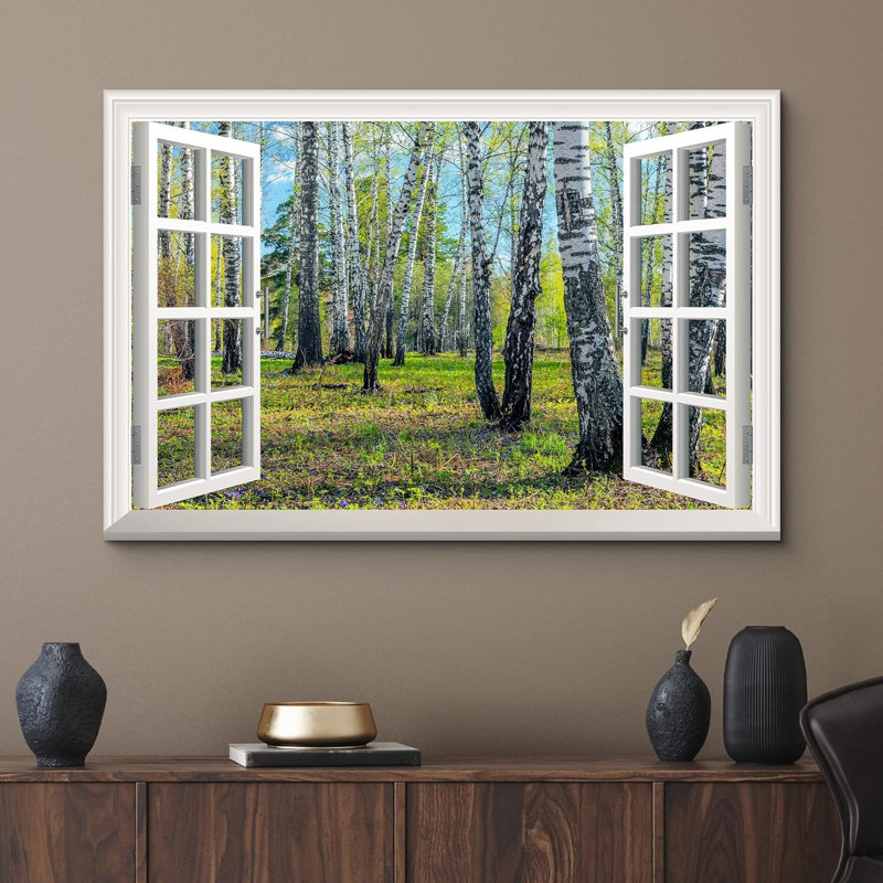 Window Scenery " Spring Forest ", 16" H x 24" W