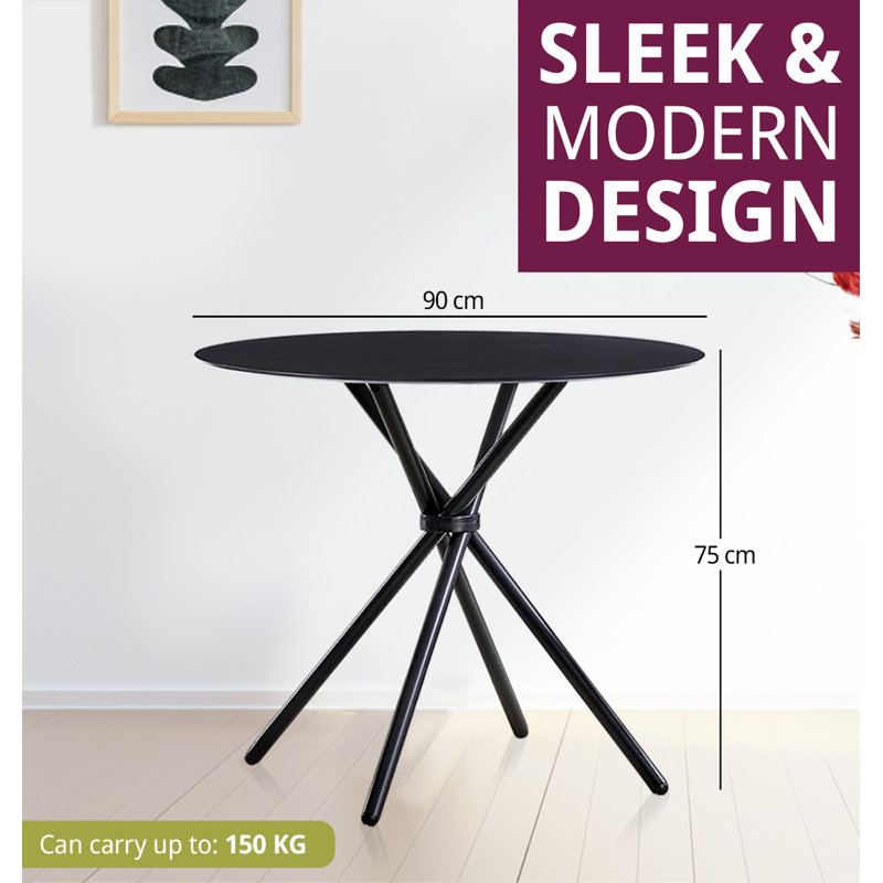 Mose Round Metal Base Dining Table