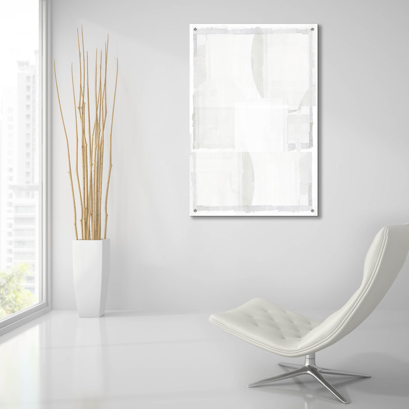 «Epic Art», art mural en verre blanc sur blanc 5 par Cartissi, 24 po x 36 po, H 36 po x l 24 po