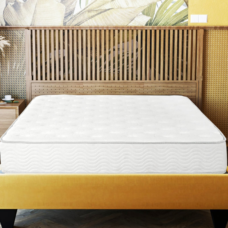9 po Matelas simple à ressorts ensachés TG, blanc, minimise le transfert de mouvement, couche de mousse, - États-Unis, convient à différents cadres de lit., TG, tissu en tricot doux,