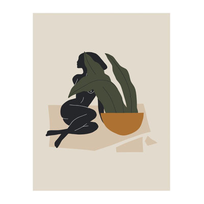 Green Goddess Abstract Scandi - Single Picture Frame Print