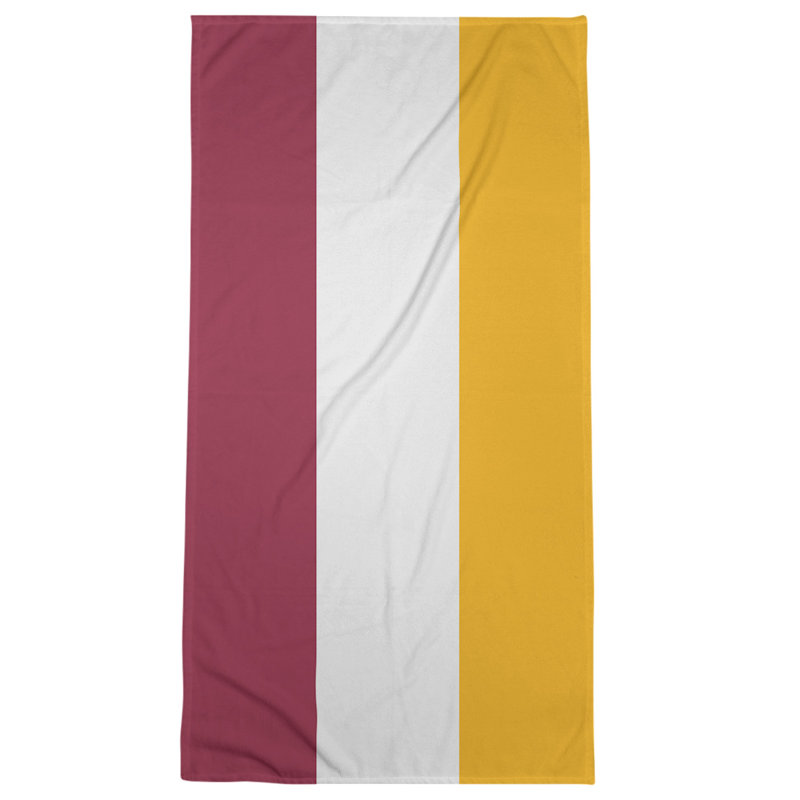 Bath Towel, Red/Off-White/Yellow