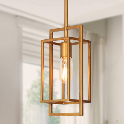 1 - Light 5.5"W Rectangle Mini Pendant