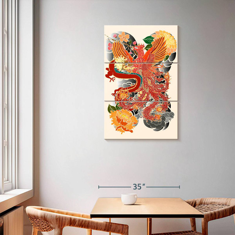 Brampt Dragon And Phoenix, 57" H x 36" W